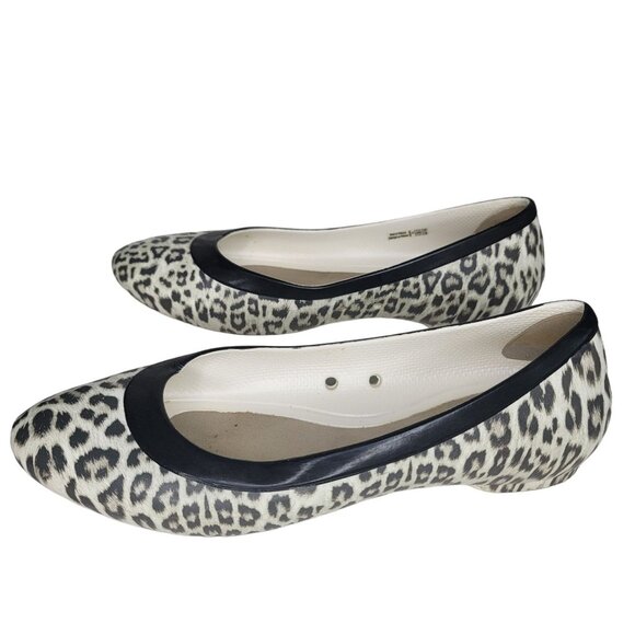 Crocs Women's Leopard Print Ballet Flats Size 8 - Picture 6 of 10